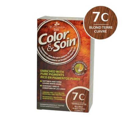 Vopsea de par blond terre cuivre 7C, Color&Soin