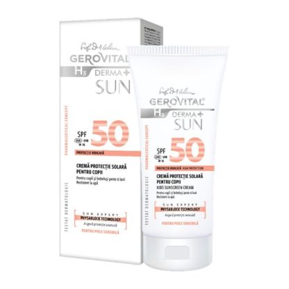 Crema protectie solara pentru copii SPF 50 H3 Derma+ Sun, 100 ml, Gerovital