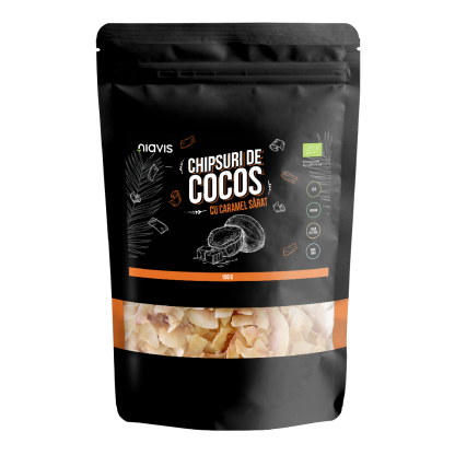 Chipsuri Eco de cocos cu caramel sarat, 100g, Niavis