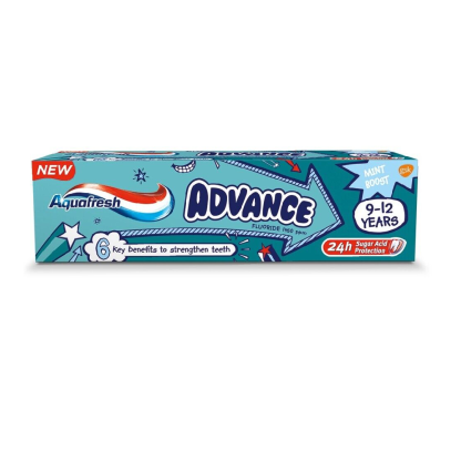 Pasta de dinti pentru copii Advance, 9-12 ani, 75 ml, Aquafresh