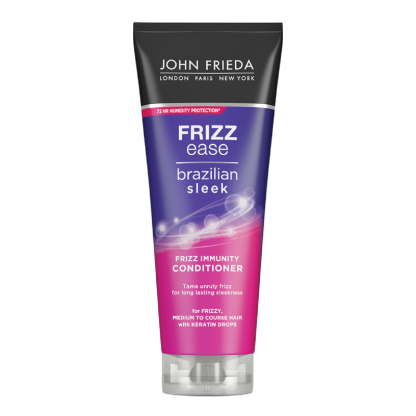 Balsam pentru netezirea firelor rebele Frizz Ease Brazilian Sleek, 250 ml, John Frieda