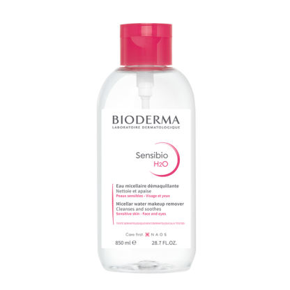 Solutie micelara Sensibio H2O AR, cu pompa, 850 ml, Bioderma