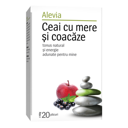 Ceai cu mere si coacaze, 20 plicuri, Alevia