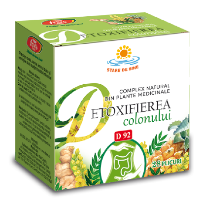 Complex natural din plante medicinale Detoxifierea colonului, D92, 28 plicuri, Fares