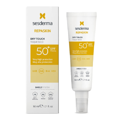 Crema pentru fata cu protectie solara SPF 50 Dry Touch Repaskin, 50 ml, Sesderma