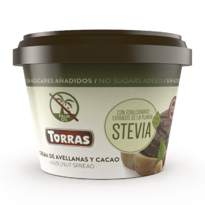 Crema tartinabila de ciocolata cu alune si Stevia, 200g, Torras