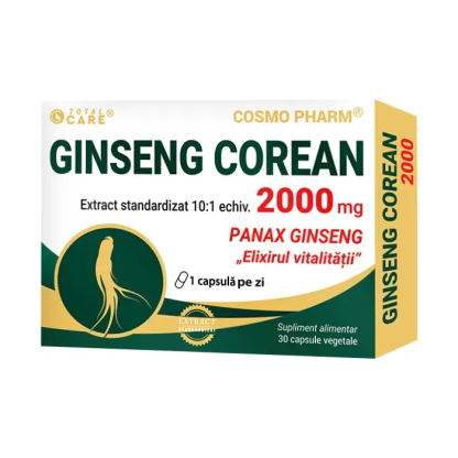 Ginseng Corean, 2000 mg, 30 comprimate, Cosmo Pharm