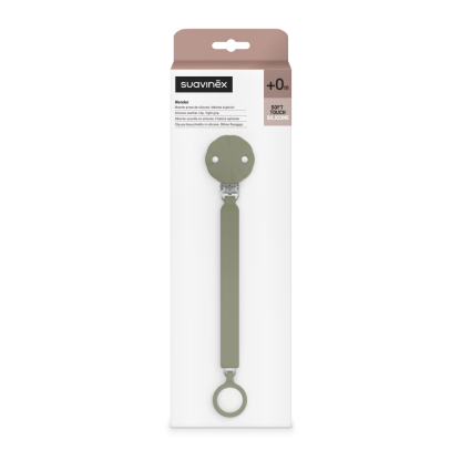 Lantisor din silicon cu clips pentru suzeta Wonder, Verde, 1 bucata, Suavinex