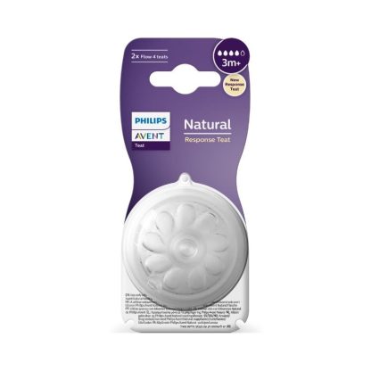 Tetina cu debit mediu Natural Response, 3 luni+, SCY964/02, 2 bucati, Philips Avent