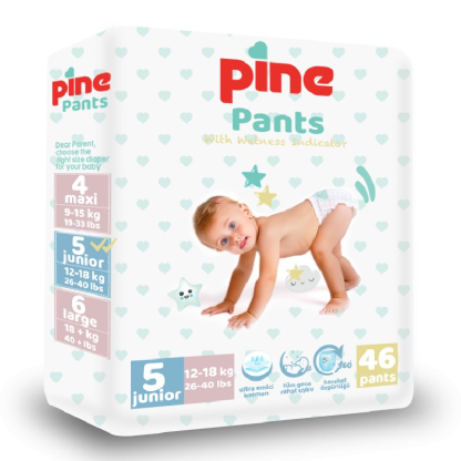 Scutece tip chilot Pants, 5 Junior, 12-18 kg, 46 bucati, Pine