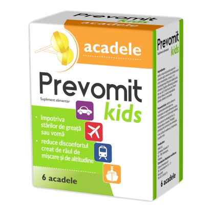 Prevomit kids 3 ani+, 6 acadele aroma lamaie, Zdrovit