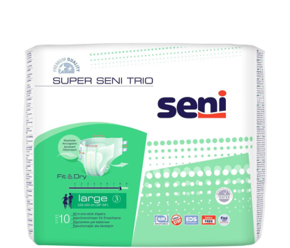 Scutece Seni Super Trio, L, 10 buc