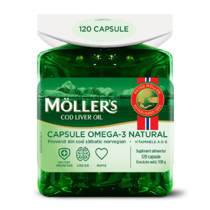 Ulei de ficat de cod, 120 capsule, Moller's