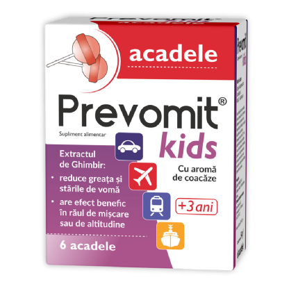 Prevomit kids 3 ani+, 6 acadele aroma coacaze, Zdrovit