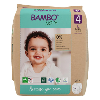 Scutece Ecolabel, marimea 4, 7-14 kg, 22 bucati, Bambo Nature