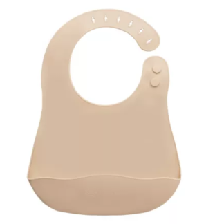 Baveta din silicon cu buzunar, 6 luni+, Bubble Beige, Appekids