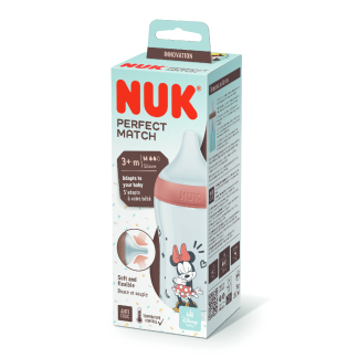 Biberon Perfect Match Minnie, tetina silicon M, 3m+, 260 ml, Nuk