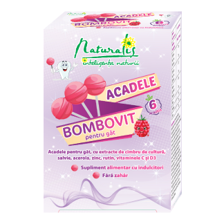 Acadele Bombovit impotriva durerilor in gat, 6 g, 6 acadele, Naturalis