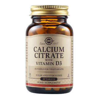 Calciu Citrat cu Vitamina D3, 60 tablete, Solgar