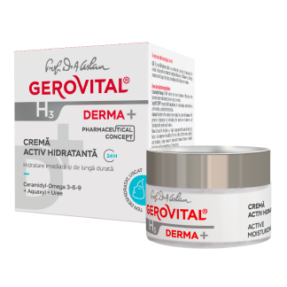 Crema activ hidratanta H3 Derma+, 50 ml, Gerovital