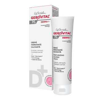 Crema hidratanta calmanta H3 Derma+, 50 ml, Gerovital