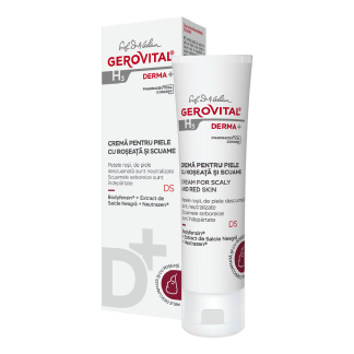Crema pentru piele cu roseata si scuame H3 Derma+, 50 ml, Gerovital