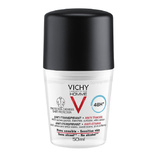 Deodorant roll-on Homme, anti-stains 48h, 50ml, Vichy