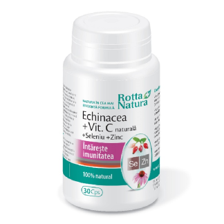 Echinacea, Vitamina C naturala, Seleniu, Zinc,  30 capsule, Rotta Natura