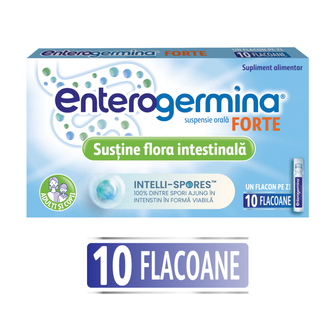 Enterogermina Forte, 10 flacoane*5ml suspensie orala, Sanofi