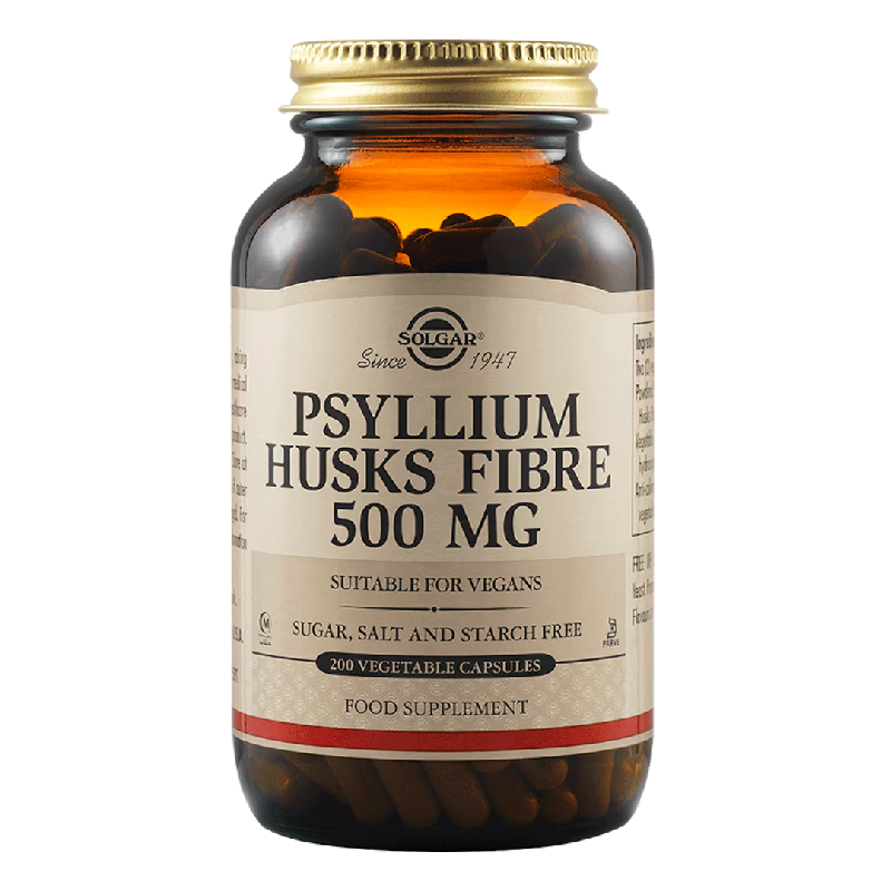 Psyllium Husks Fibre 500 mg, 200 capsule, Solgar
