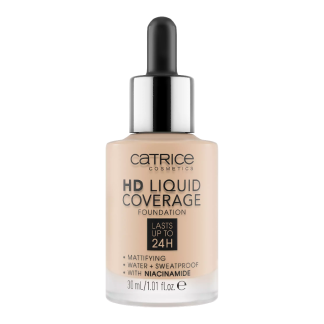 Fond de ten HD Liquid Coverage, 010 Light Beige, 30 ml, Catrice