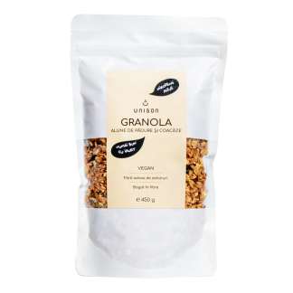 Granola cu alune de padure si coacaze negre, 450g, Unison