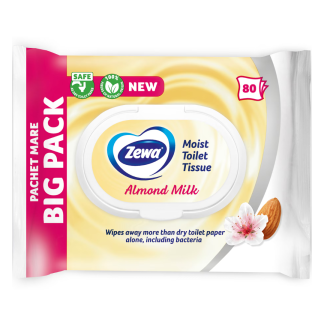 Hartie igienica umeda, Almond, 80 bucati, Zewa