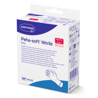 Manusi Albastre Nitrile Fino Peha Soft, Marimea L, 10 bucati, Hartmann