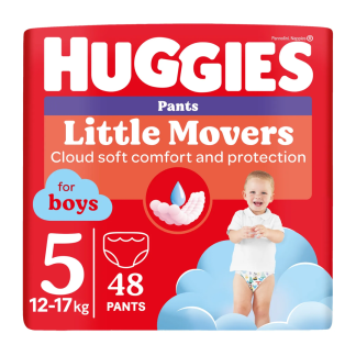 Scutece chilotel, Baieti, Marimea 5, 12-17 kg, 48 bucati, Huggies