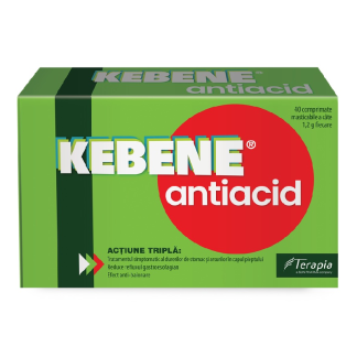 Kebene Antiacid, 40 comprimate masticabile, Terapia