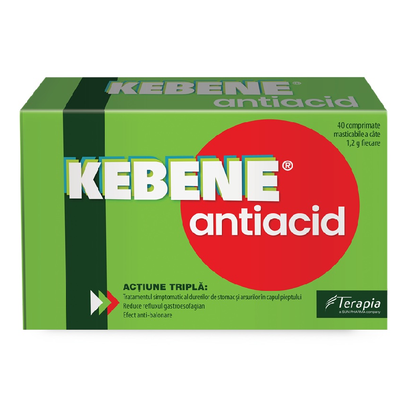 Kebene Antiacid, 40 comprimate masticabile, Terapia