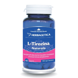L-Tirozina Naturala, 60 capsule, Herbagetica