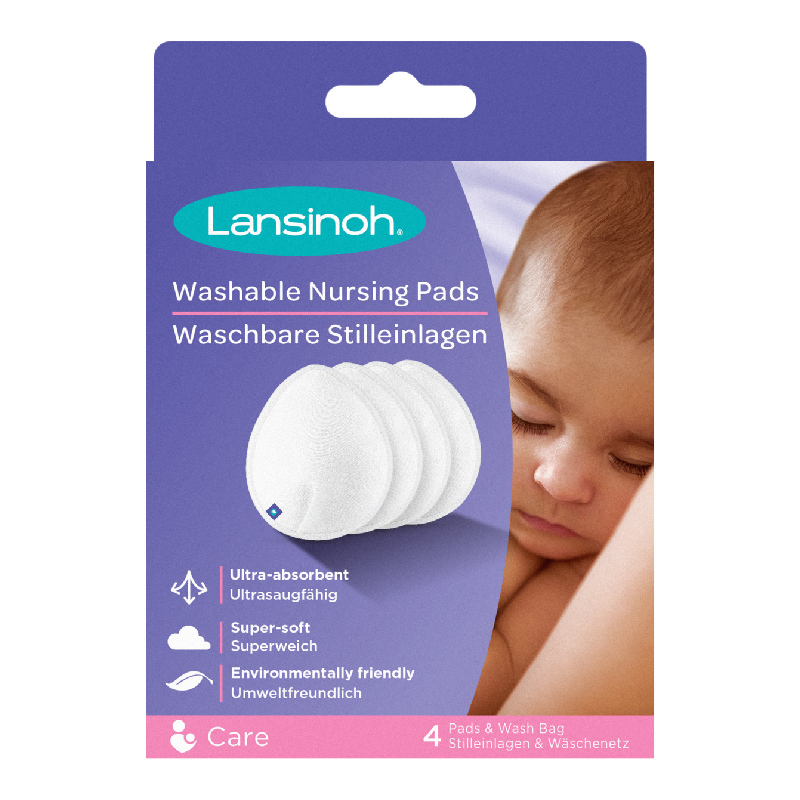 Tampoane refolosibile pentru san, alb, 4 bucati, Lansinoh