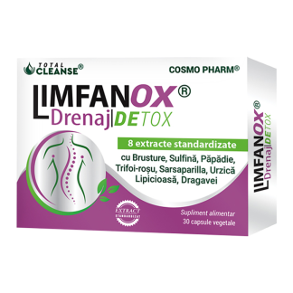 Limfanox Drenaj Detox Total Cleanse, 30 capsule, Cosmopharm