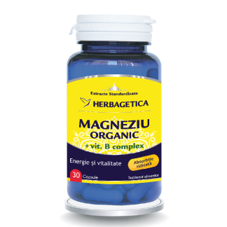 Magneziu Organic cu Vitamina B complex, 30 capsule, Herbagetica
