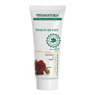 Masca de fata cu trandafir si argila activa, 75 ml, Vivanatura