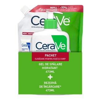 Pachet Gel de spalare hidratant, 473 ml + Rezerva Gel de spalare hidratant, 473 ml, CeraVe