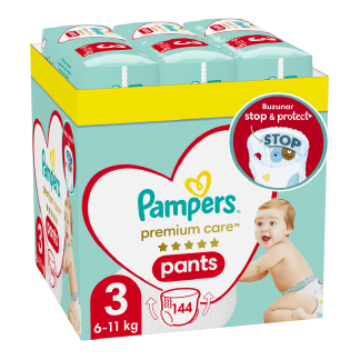 Scutece Pants Premium Care, Nr. 3, 6-11 Kg, 144 bucati, Pampers