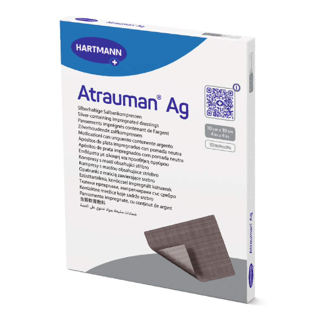Pansament cu unguent neutru si argint Atrauman Ag, 10*10 cm, 10 bucati, Hartmann