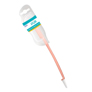 Perie pentru curatarea biberonului si tetinei, roz, PUR