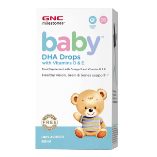 Milestones® Baby™ DHA Drops, Picaturi cu DHA pentru bebelusi, 60 ml, GNC