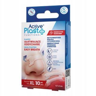 Plasturi nazali respiratie usoara, transparenti XL, 10 bucati, ActivePlast