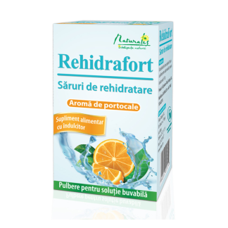 Saruri de rehidratare aroma portocale, Rehidrafort, 10 plicuri, Naturalis