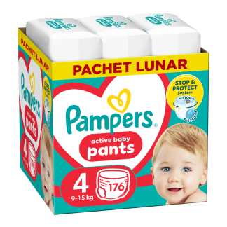 Scutece chilotel Active Baby Pants Nr.4, 9-15 kg, 176 bucati, Pampers